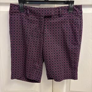 Willi Smith Long Shorts Size 8 EUC. Black & Pink Design. Casual. Summer. Pockets